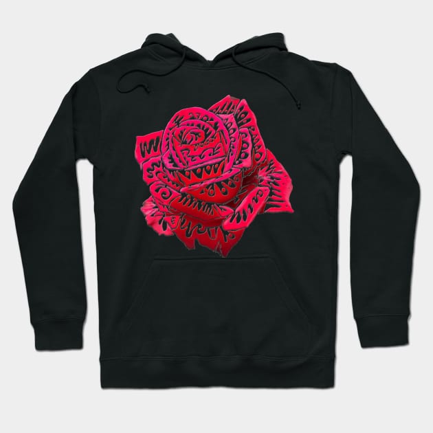 Red Rose of Love Hoodie by Humboldt A.R.T